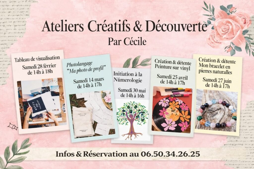 Ateliers créatifs et de développement personnel à Cagnes-sur-Mer